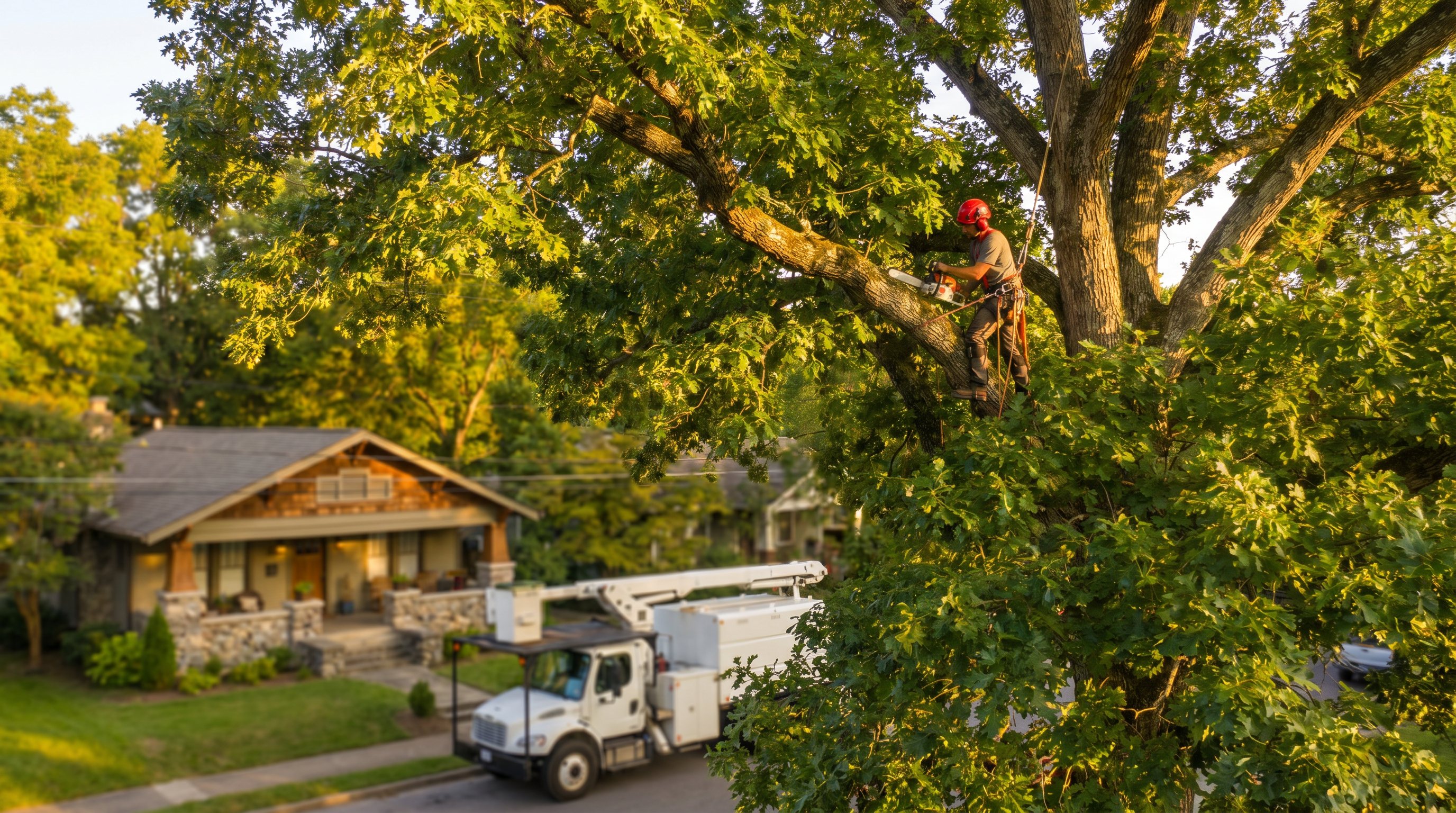 Knoxville tree service crew working before storm season — preventive tree care